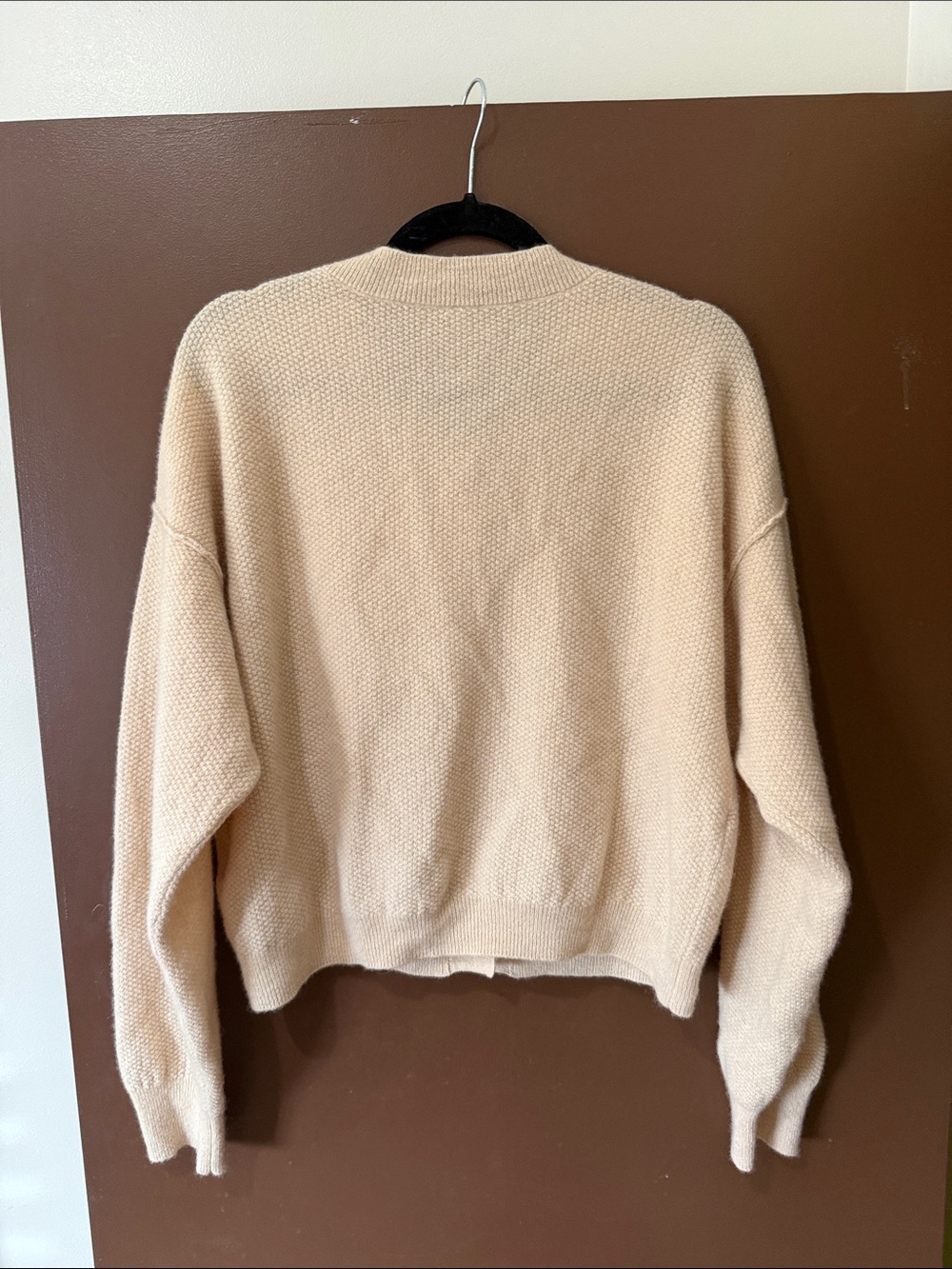 Free People Cream Button-Up 100% Cashmere Cardigan - Picture 5 of 8